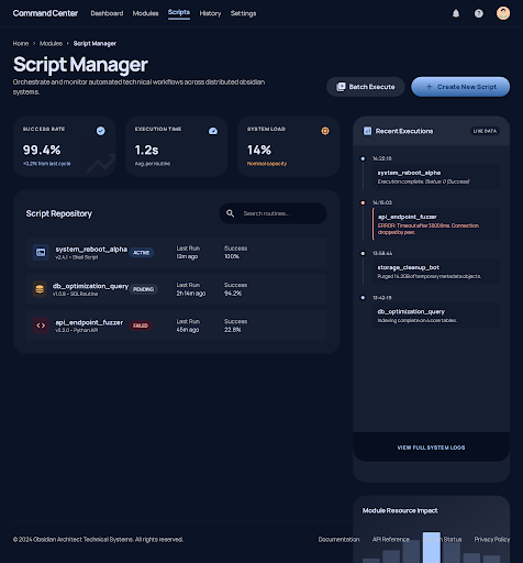 Stitch script manager detailed screen preview